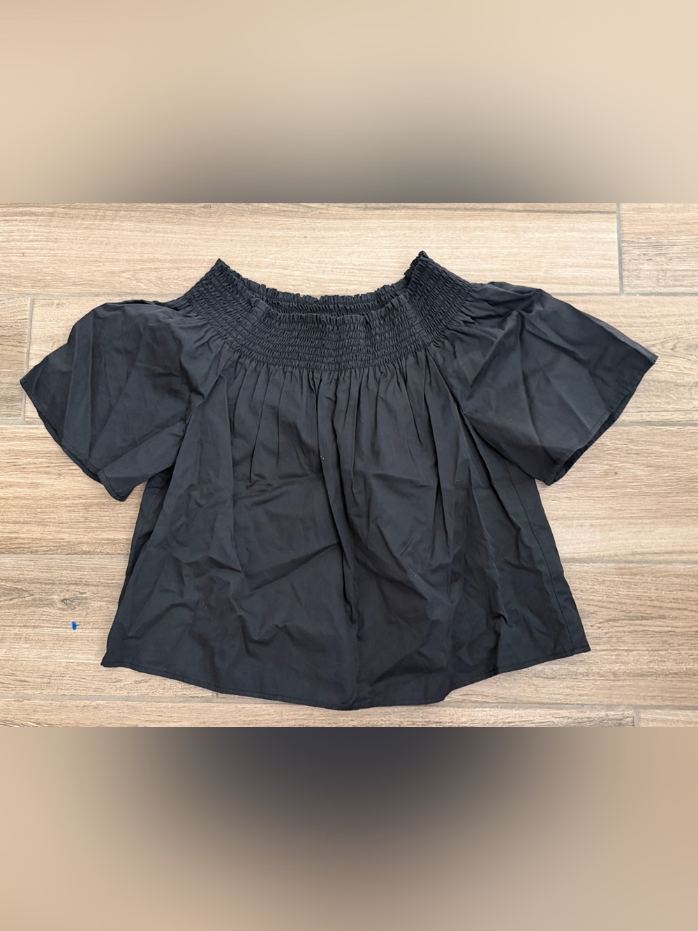 Compagnia Italiana Black Smocked Off-The-Shoulder Top Size IT 40 / US Small